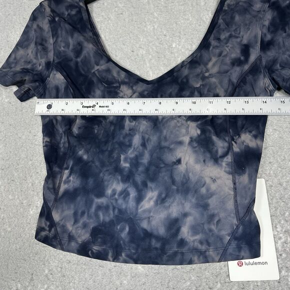 Lululemon Align Tee Size 6 Navy Blue Tie Dye Shirt Short Sleeve NWT $74 Active - Picture 5 of 11